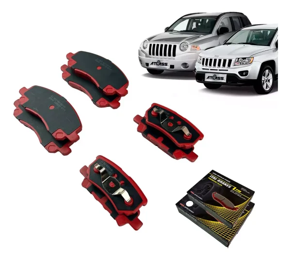 Pastillas De Freno Delanteras + Traseras Para Jeep Compass 2007-2017